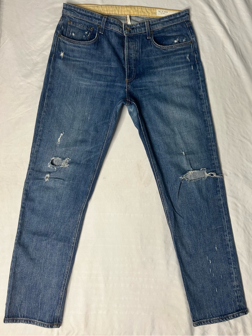 Rag & Bone Rosa Mid-Rise Boyfriend Jeans Size 30 North Star Distressed Blue NYC